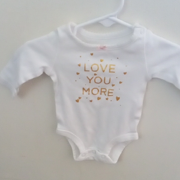Carter's Other - Carter's Gold and White Love You More Bodysuit